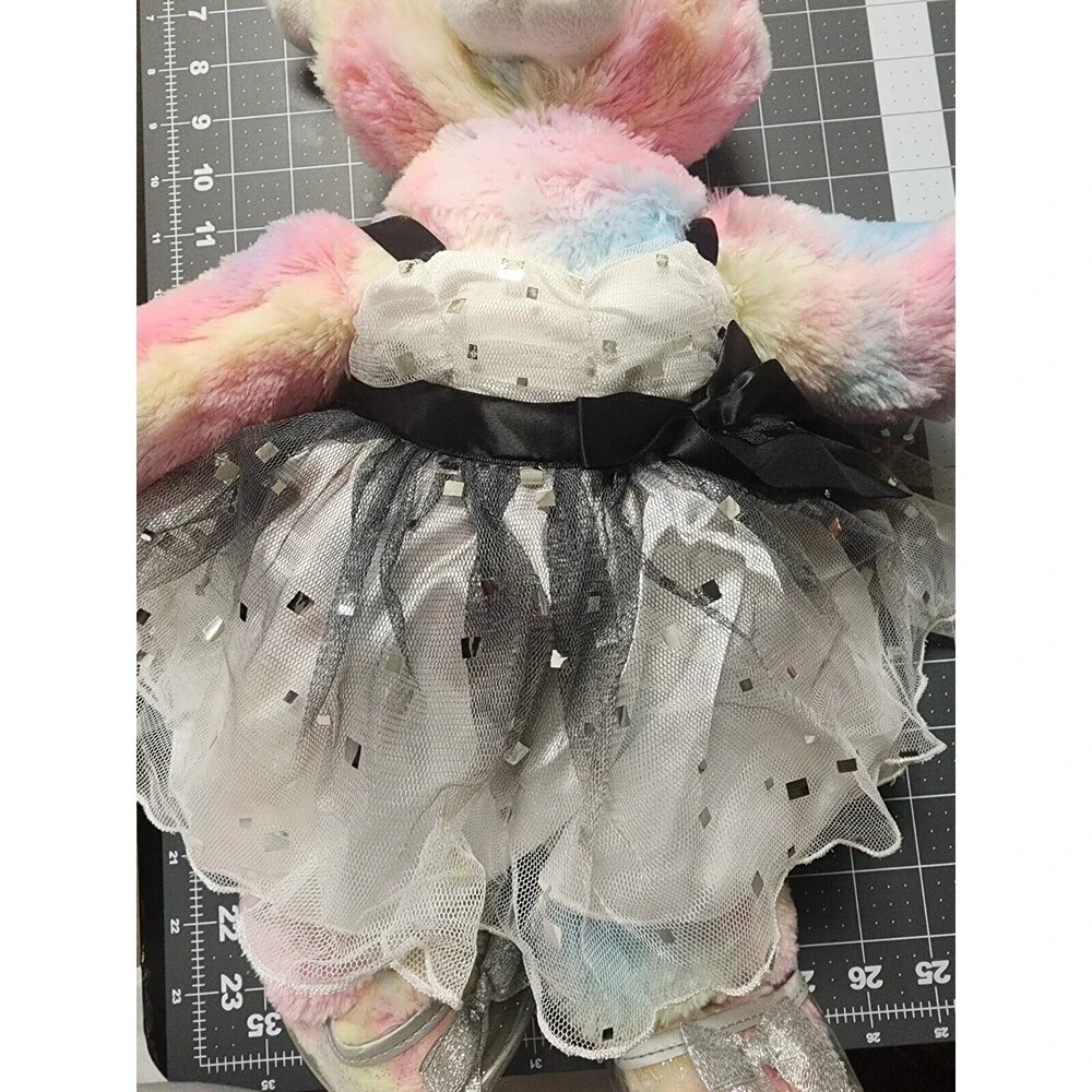 Build-A-Bear Tye Dye 16" Plush Rabbit Sparkly Star - Picture 4 of 9